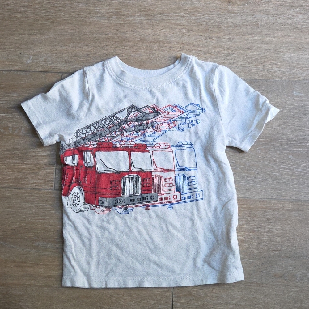 Old Navy Kids Fire Truck Tee - White and Red